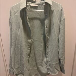 OAK + FORT Light Green Button-Up Shirt in Size XS